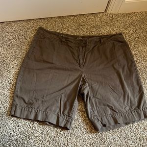LOFT long brown chino shorts size 16